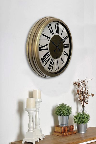 Kasva Concept Gift 40 cm Antique Metal Royal Wall Clock