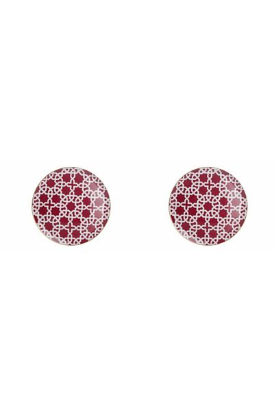 Porland Morocco Pattern Fuchsia Flat Plate 28cm Set of 2