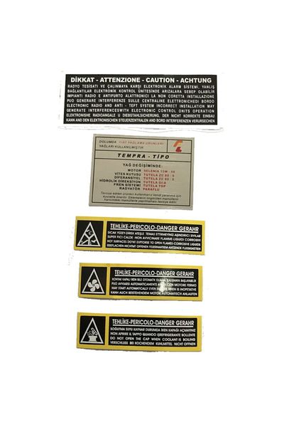 Emr Tofaş Fiat Tempra Tipo Motor Sticker Set 5 Pieces Set Panel Sticker Set