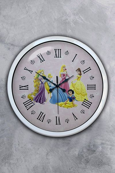 Kasva Concept 40 cm White Metal Sinderalla Children's Wall Clock