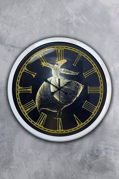 Kasva Concept Gift 40 cm White Metal Mevlana Wall Clock