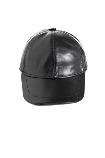 OnMyHead Unisex Μαύρο Δερμάτινο Καπέλο