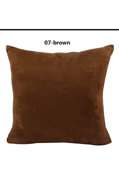 AYZEN HOME 1ης Ποιότητας Καφέ Βελούδο - Ταπετσαρία και Μαξιλάρι Ριχτάρι με Φε...