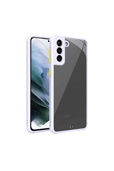 Nezih Case Samsung Galaxy S21 Uyumlu Mor Tırtıklı Tasarım Silikon Kılıf