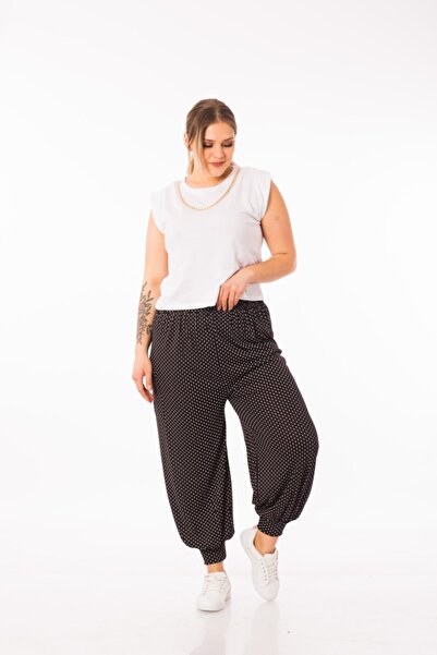 AKAL TEKSTİL Örme Puanlı Paçası Manşetli Şalvar