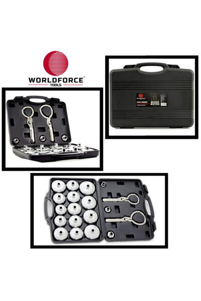 WORLDFORCE TOOLS مجموعة مفاتيح فلتر زيت السيارات الاحترافية من الكروم من Worl...