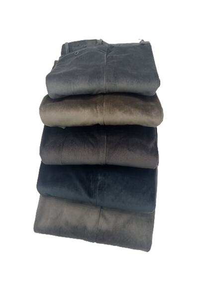 Doratte Moda Βελούδινο παντελόνι (κλασικό κόψιμο) λεπτό κοτλέ Ψηλόμεσο με φλις εσωτερικά