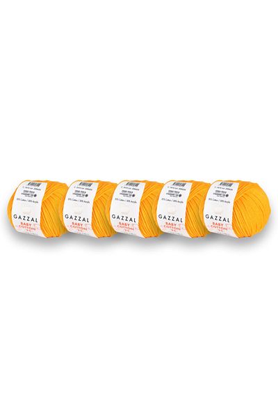 Gazzal Συσκευασία 5 25 gr Baby Cotton Amigurimi - Πλεκτό νήμα χειρός (3416)