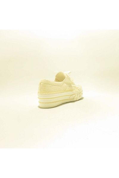 Meshure Msre001 Mother of Pearl Women's Embroidered Ribbon Tied Pearl Detailed Wedding Dress Sneakers