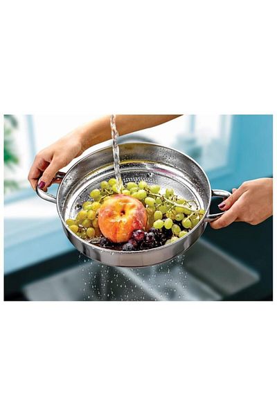 emrullah 1 Piece Pasta Strainer with Stainless Handle No:1 25 cm Stainless Steel