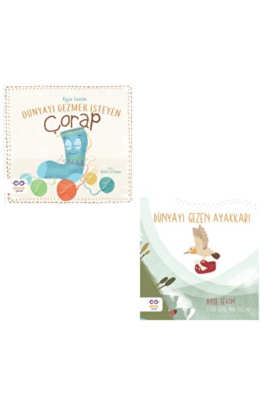 Cezve Çocuk Dünyayı Gezmek Isteyen Çorap - Dünyayı Gezen Ayakkabı 2 Kitap Set