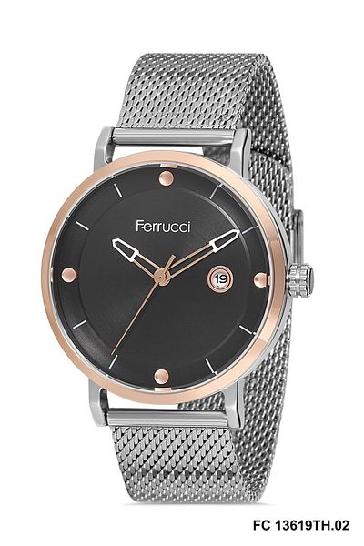Ferrucci Pressed Metal Mesh Men's Wristwatch with Calendar FC 0621 13619th.2640532