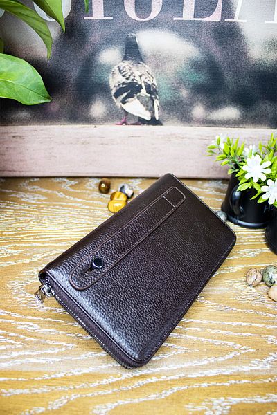willpolo Brown Luxury Handbag Portfolio Wallet with Genuine Leather Phone Compartment