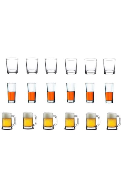 Paşabahçe 18 Piece Soft Drink Glass Set