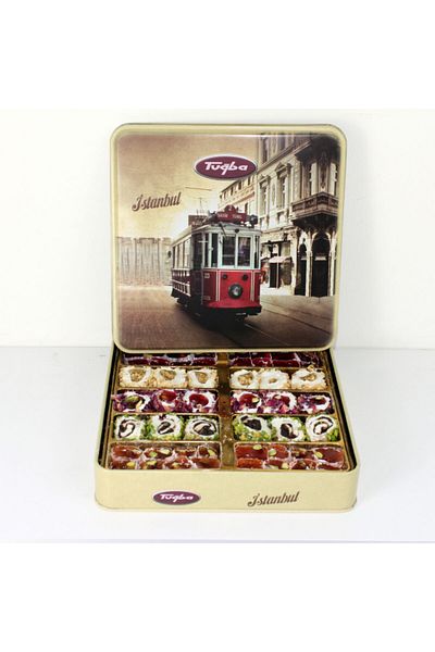 Tuğba Kuruyemiş 500Gr Mixed Turkish Delight - Box with Tram and Pistachio