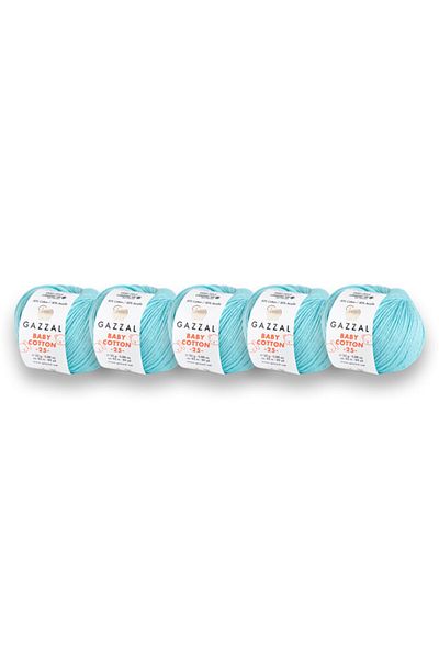 Gazzal Bumbac pentru bebeluși 25 gr Amigurumi, Punch Pachet de 5 fire de tricotat manual (3451)