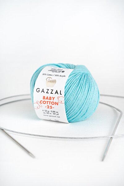 Gazzal Bumbac pentru bebeluși 25 gr Amigurumi, Punch Pachet de 5 fire de tricotat manual (3451)
