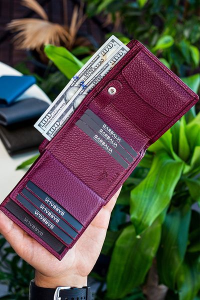 Garbalia Ανδρικό πορτοφόλι Canada από γνήσιο δέρμα Claret Red με θήκη για νομίσματα