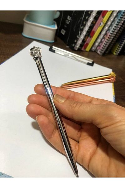 Adil Baba Decorative King Crown Design Metal Ballpoint Pen