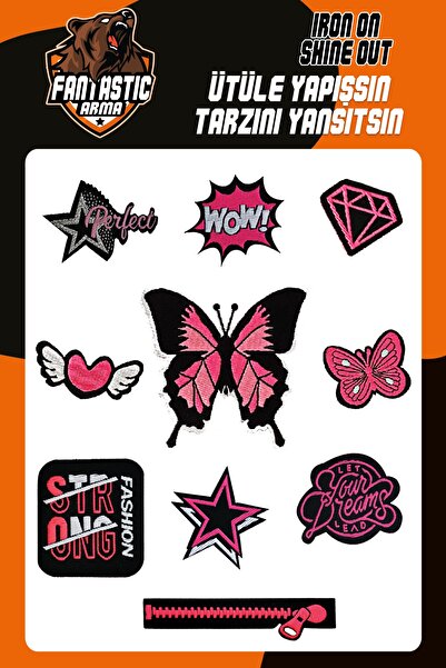 FANTASTIC ARMA Set de armă țesută care se lipsește cu fier de călcat Patch Pink Butterfly Model