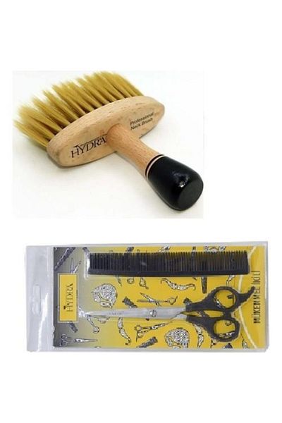 Hydra Tarko 700 Barber Scissors + Comb + 2202 Nape Brush