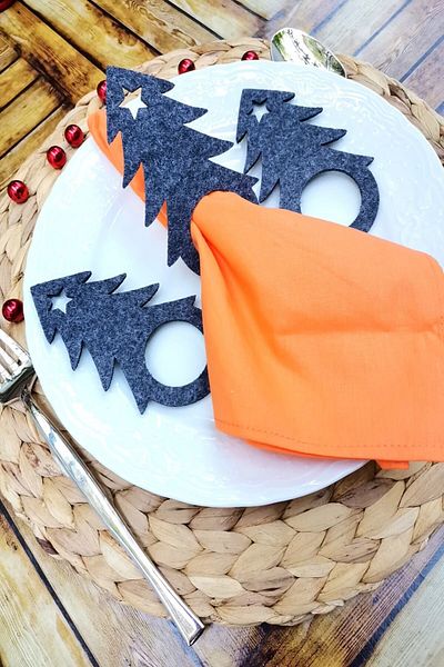 Emtory Home Διακοσμητικό δαχτυλίδι χαρτοπετσέτας 6 τεμαχίων Star Pine Tree