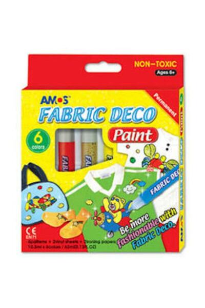 Amos Fabric Deco Paint Sökülebilir Kumaş Boyası 6 Renk