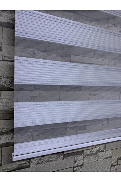 PERDECİNİZ PLİSE GÜMÜŞ SİMLİ ZEBRA PERDE (Etek Kımsı Düz) ENXBOY