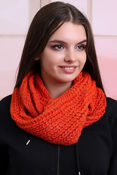 Deafox Orange Women's Knitted Neck Collar