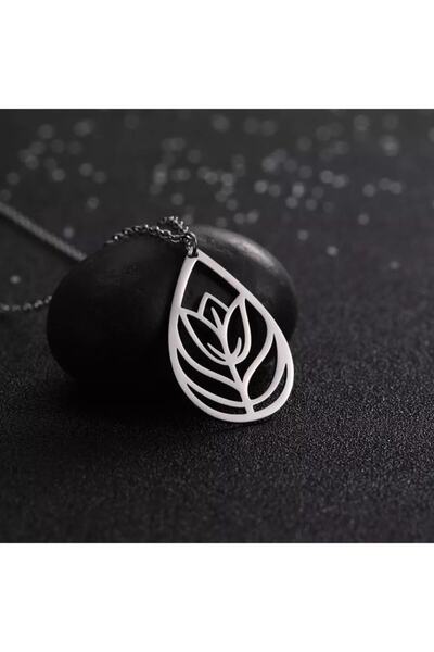 Nida Jewelry 925 Ayar Gümüş Su Damlası Model Lale Kolye