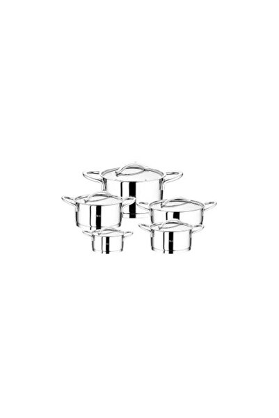 OMS PASLANMAZ Oms Steel Cylinder Pot Set 10 Pieces