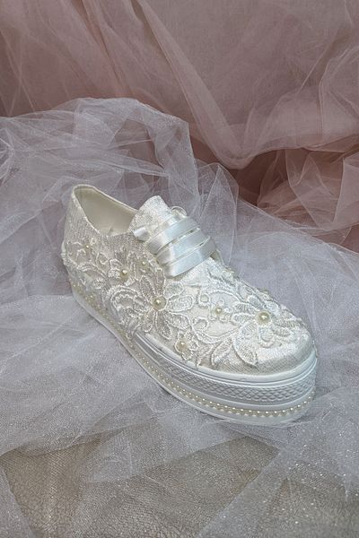 Berush Bride Seria 202 Pantofi de mireasa cu siret cu toc pană