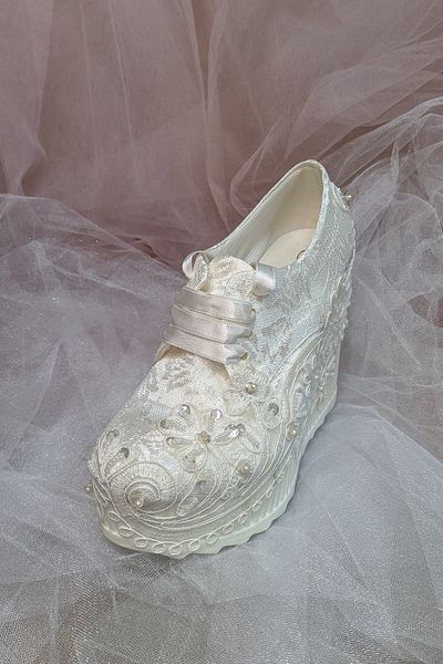 Berush Bride 511 Series Wedge Heel French Lace Wedding Dress Shoes