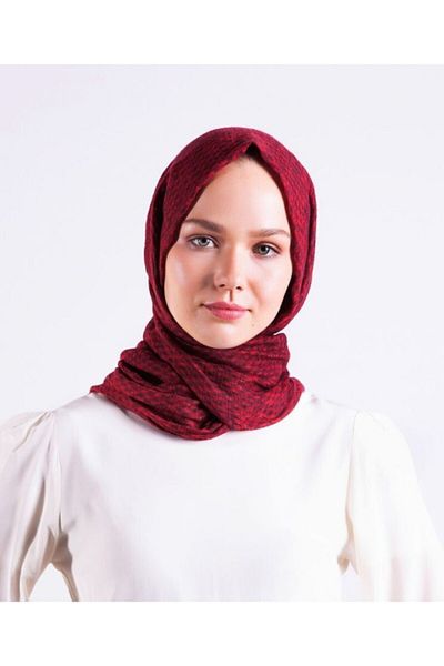 Artikel Red Patterned Sponge Shawl Neck Collar Scarf