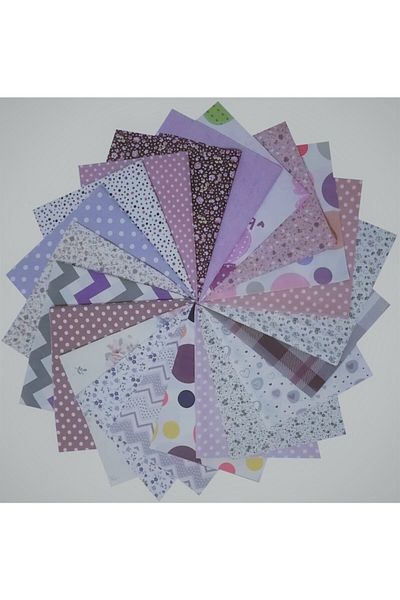 Kırkyama Patchwork Home 25x25 Cm 20 Pieces Purple Cotton Piece Fabric Crop Hobby Sewing Patchwork Handicraft - Purples Series
