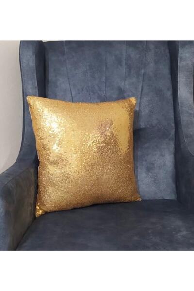YILMAZHOME Pullu Payetli Kırlent Kılıfı - Gold