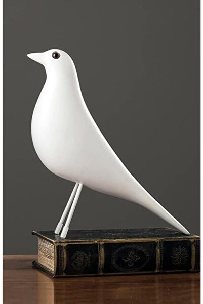 CajuArt Dekoratif Orta Boy Kuş Biblo Ev Ofis Aksesuarı Dekor Süs