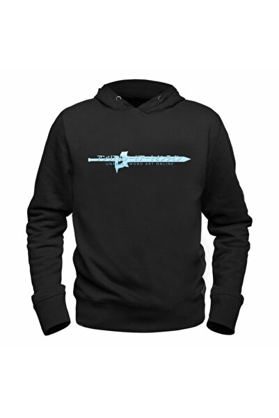 Alfa Tshirt سويت شيرت أسود مطبوع من Sword Art Online