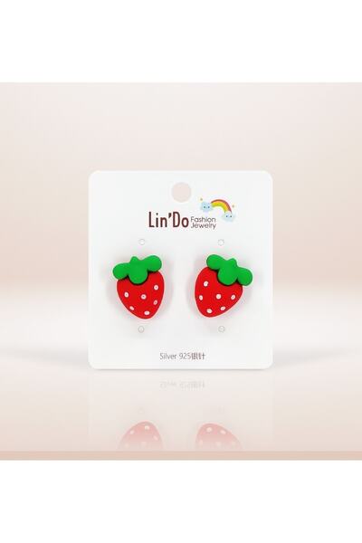 BearPear Lindo Strawberry Renkli Çocuk Küpesi