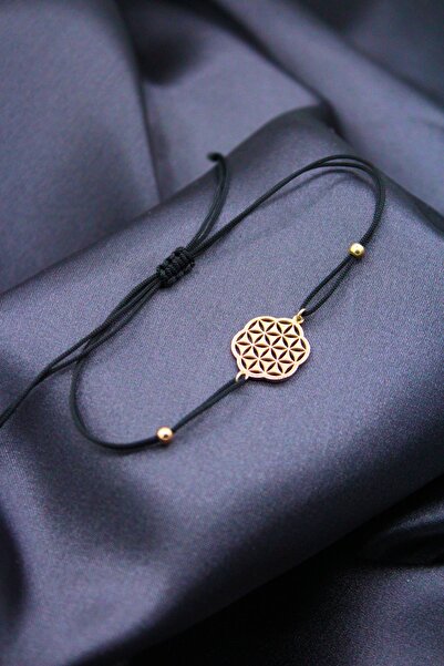 Silver And Silver Kadın 925 Ayar Gümüş Rose Siyah Yeni Yaşam Çiçeği Makrome B...