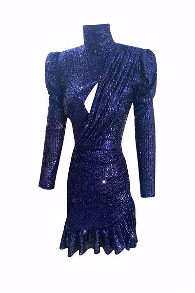 Gira official Rochie cu volane cu paiete Bleumarin