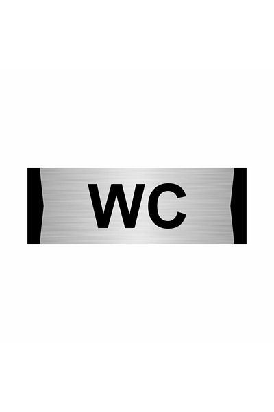 Özarslan Dizayn WC 10 × 20 سم لافتة اتجاهات معدنية فضية اللون