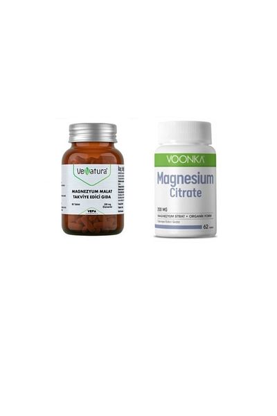 VeNatura 200 Mg Magnesium Citrate - 62 Tablets + Magnesium Malate - 60 Tablets