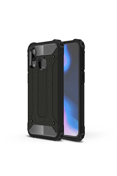 Fibaks Samsung Galaxy A30 Compatible Case Military Armor Tank Armor Double Layer Silicone Cover