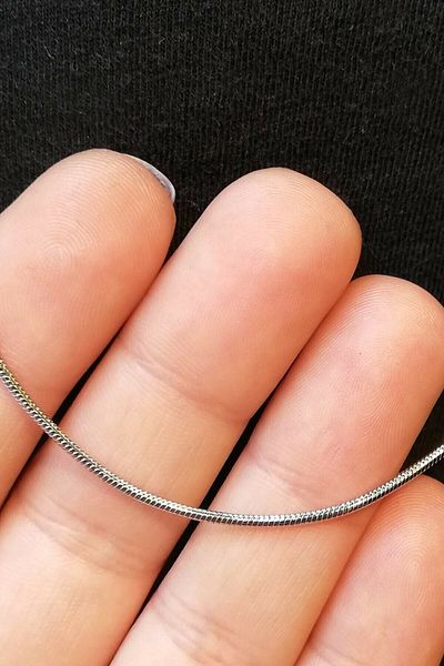 fullcontrol Unisex Silver Color Thin Snake Model Chain Necklace 60 Cm