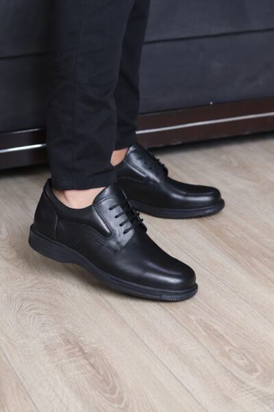 serhatlar Zırve Erkek Sıyah Termmo Taban Hakıkı Deri Baba Ayakkabısı