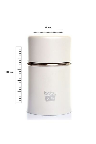Baby Plus ترمس لحفظ طعام الأطفال من الفولاذ المقاوم للصدأ سعة 260 مل باللون الأبيض