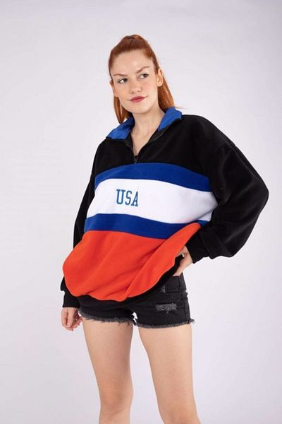 VOLT CLOTHİNG Schwarzes USA-Piece-Fleece für Damen