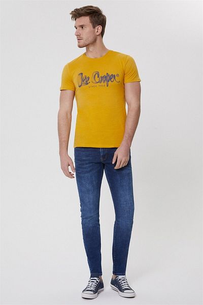 Lee Cooper John Ανδρικό Jean Παντελόνι Superslim Fit Keita Alb Mid