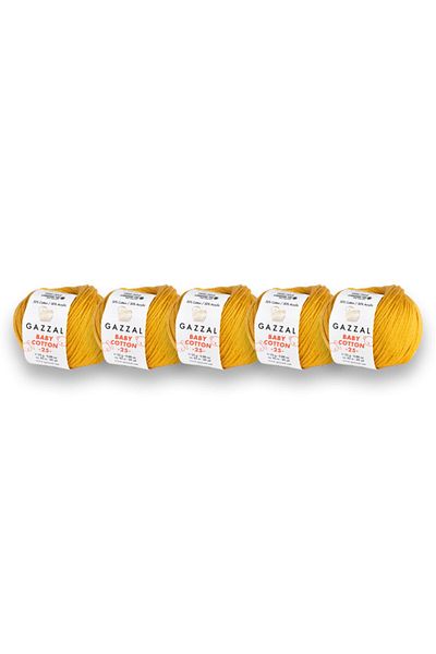 Gazzal Baby Cotton 25 Gr Amiguri, Punch 5 Pack Hand Knitting Thread (3447)